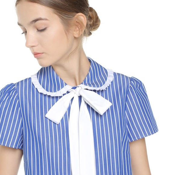 Red Valentino Pussybow Dress Shirt Size 40 - Picture 3 of 4